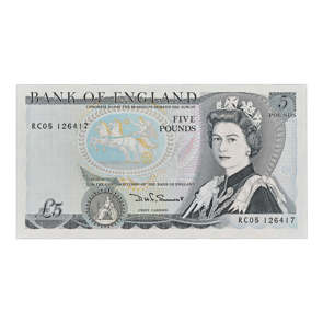 Queen Elizabeth II £5 Blue Banknote - Duke of Wellington