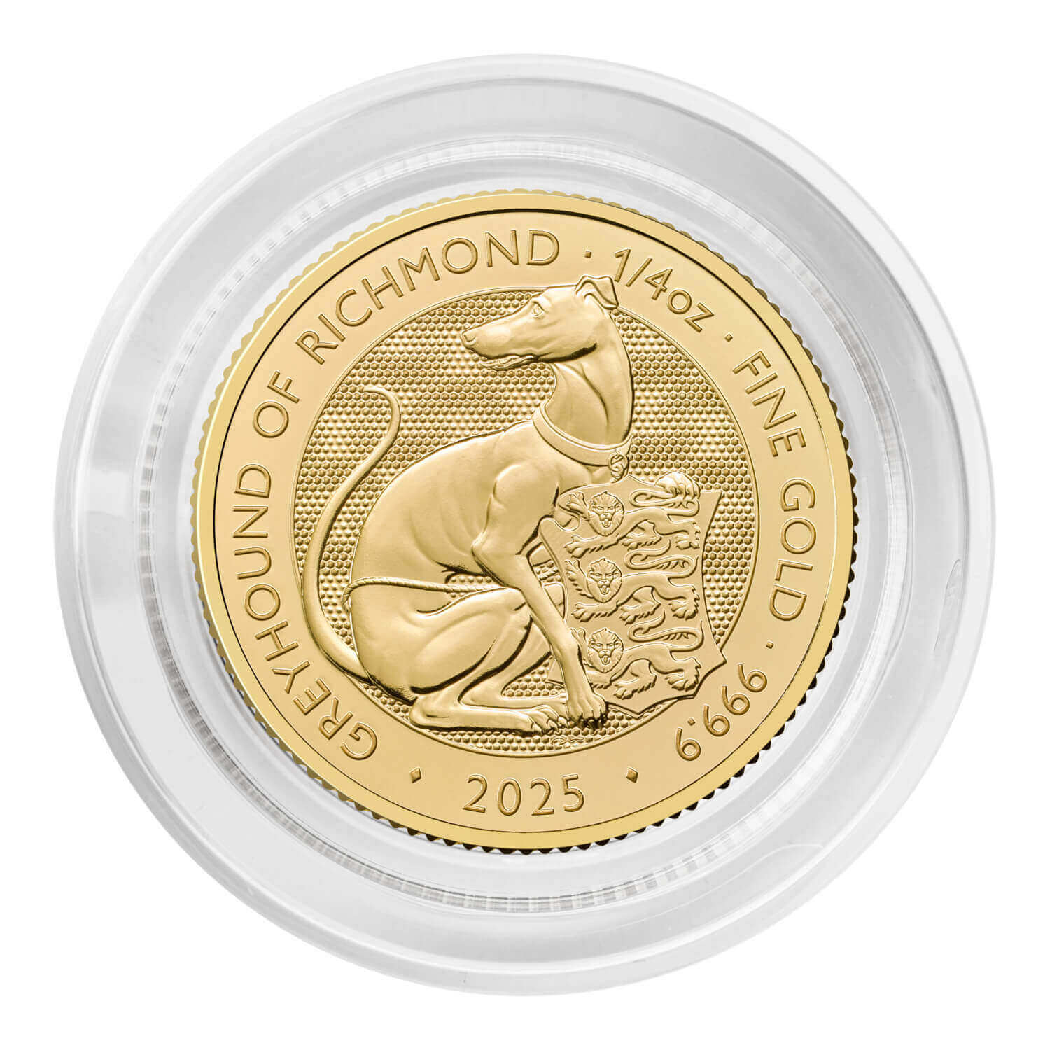 The Royal Tudor Beasts 2025 Greyhound of Richmond 1/4oz Gold Bullion Coin