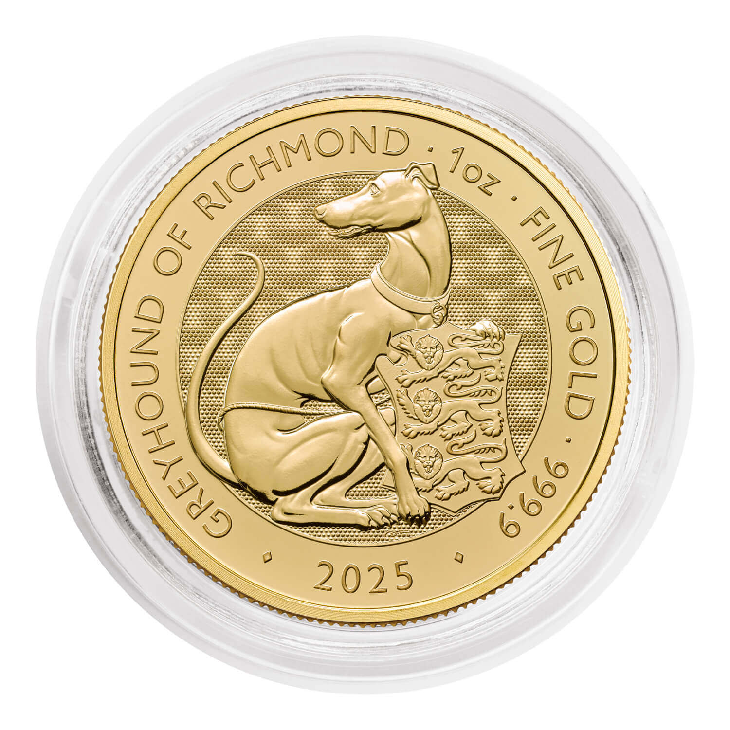 The Royal Tudor Beasts 2025 Greyhound of Richmond 1oz Gold Bullion Coin