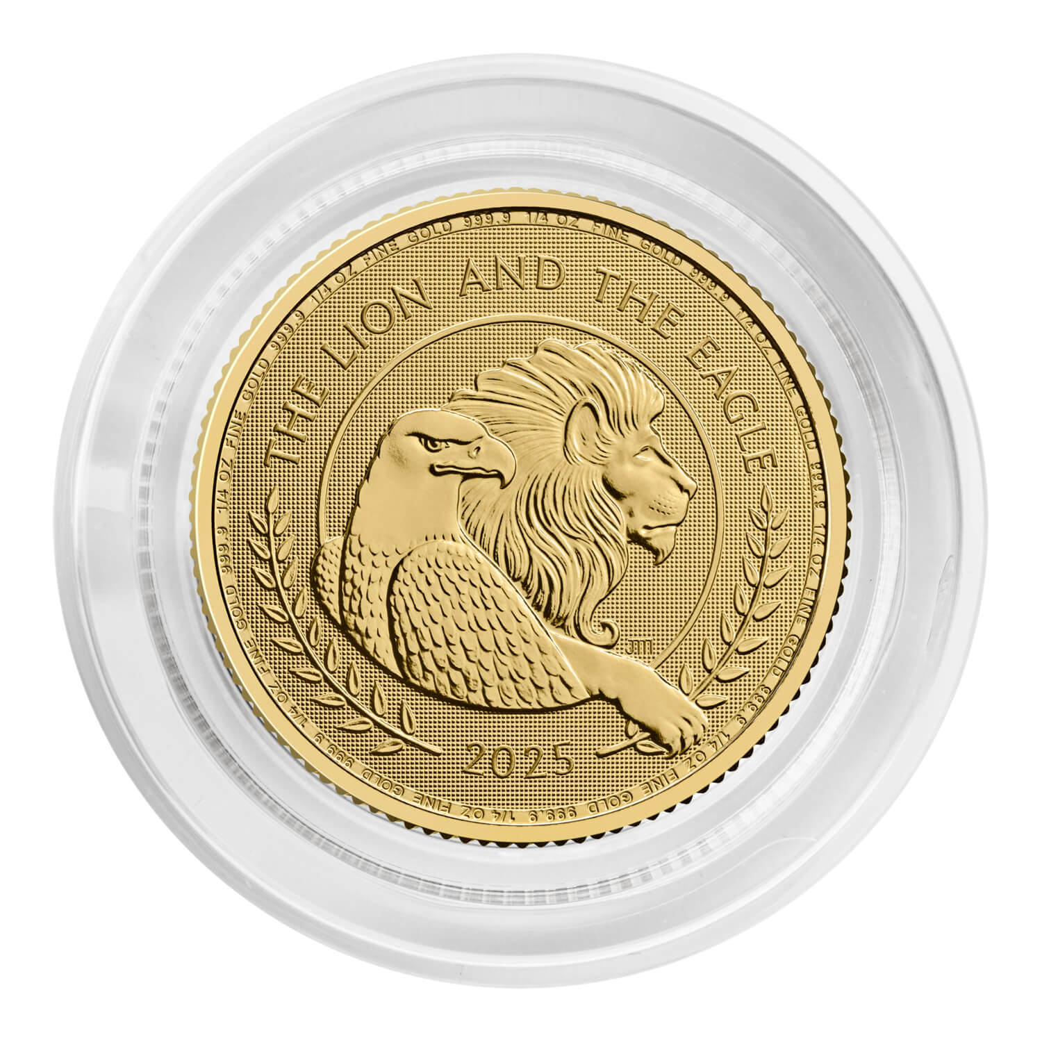The British Lion and American Eagle 2025 UK 1/4oz Gold Bullion Coin