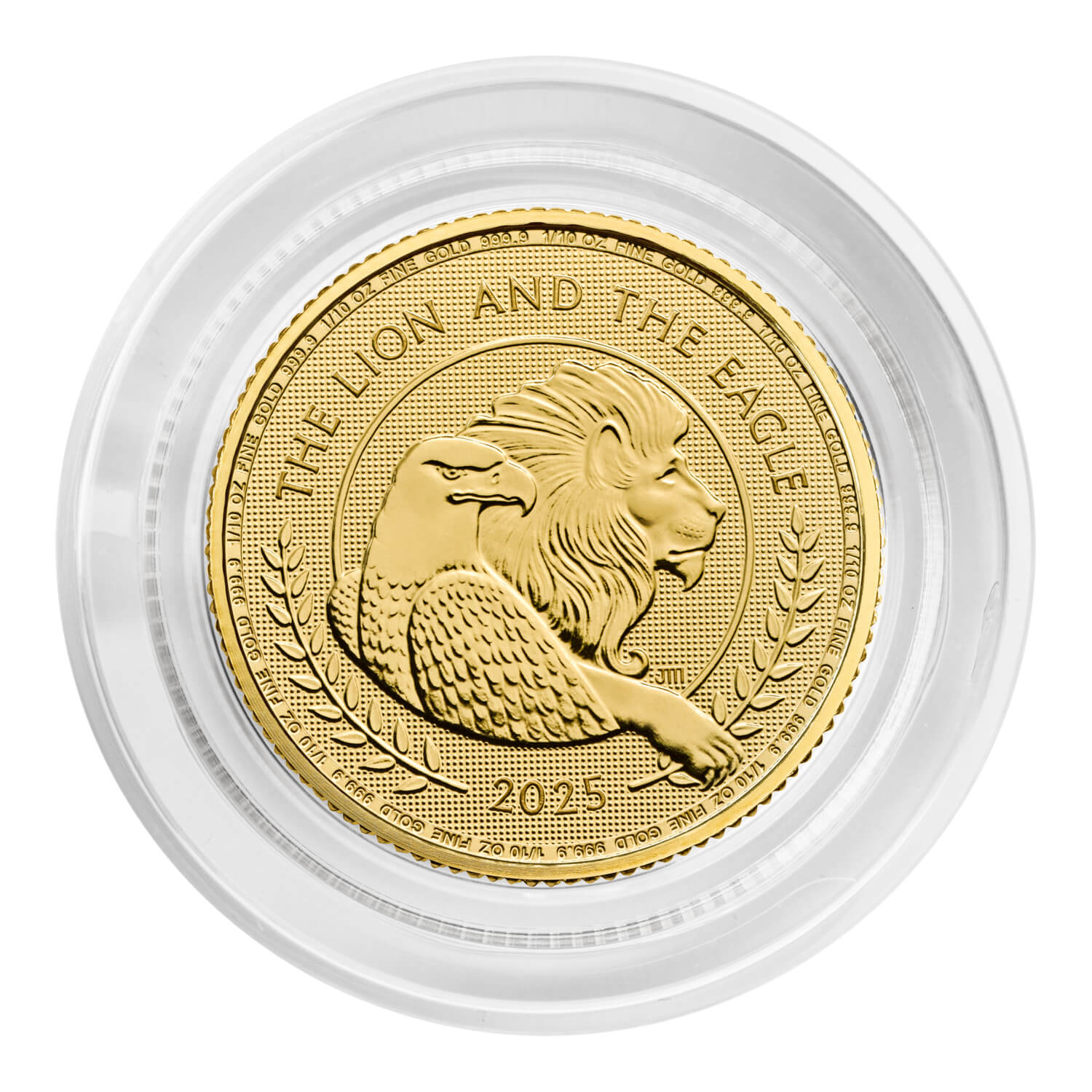 The British Lion and American Eagle 2025 UK 1/10oz Gold Bullion Coin